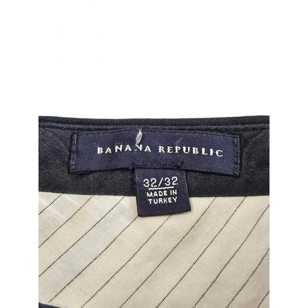 Banana Republic Vintage Straight Leg Cotton Blend Dress Pants In Black Sz 32x31